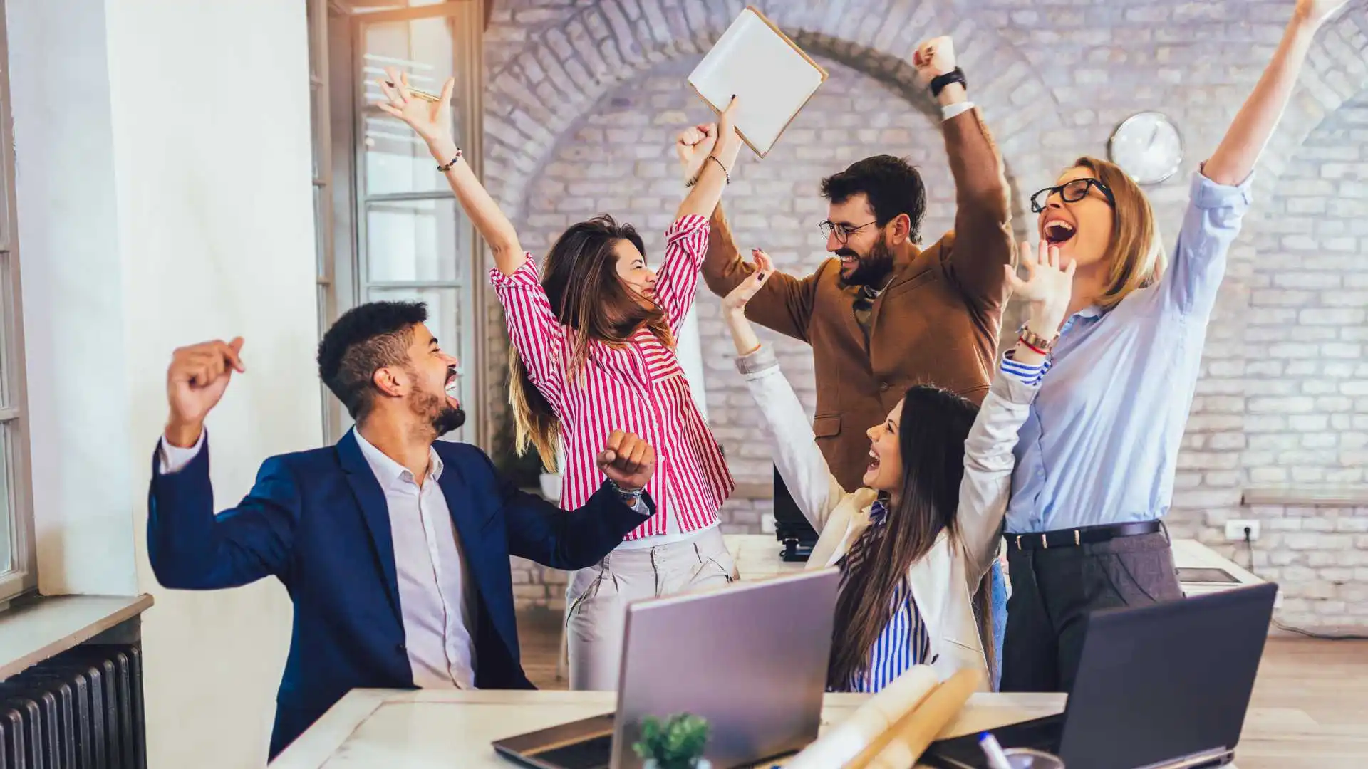 Office Team Achieving a Goal